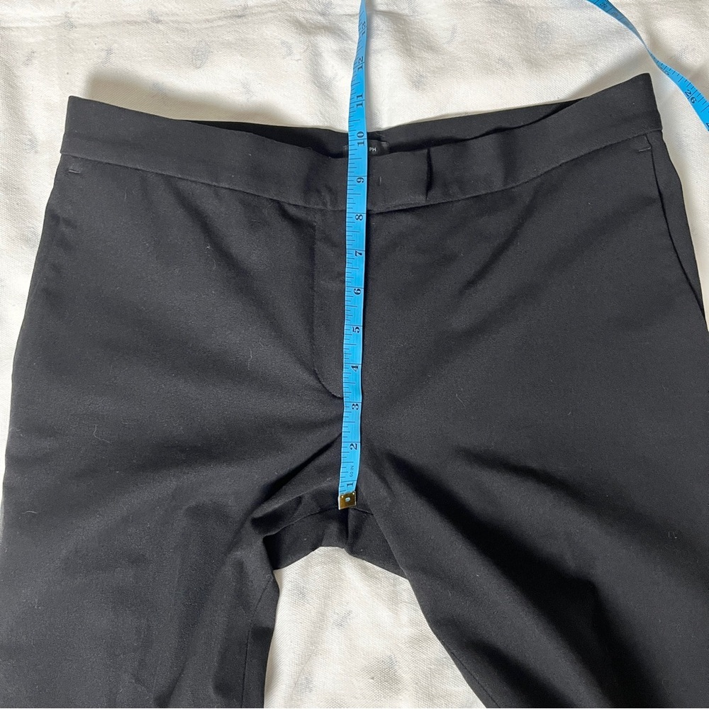 Joseph 'Finley' Gabardine Straight Leg Pants Italian Bi‑Stretch Twill Black US 8 - Picture 15 of 16